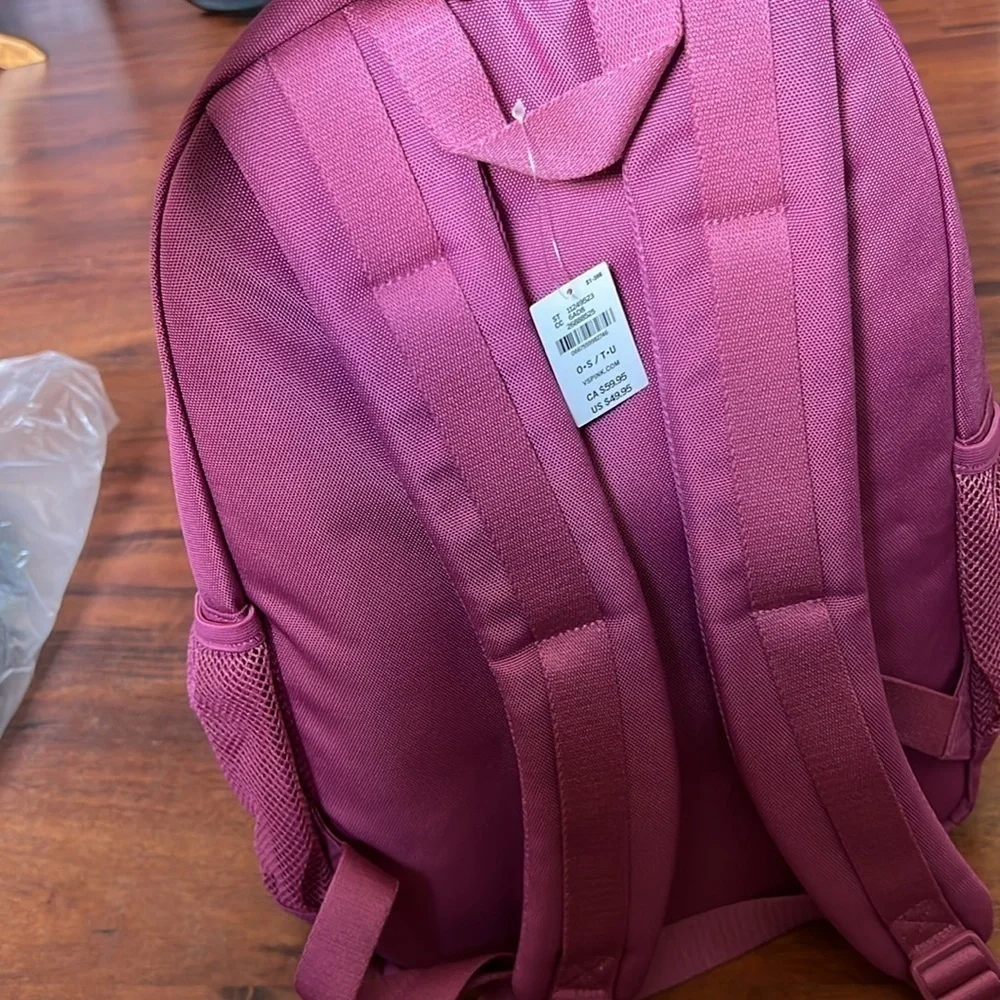 VS Pink Ivy Classic Canvas Backpack red violet pink color adjustable polyester - Picture 10 of 10